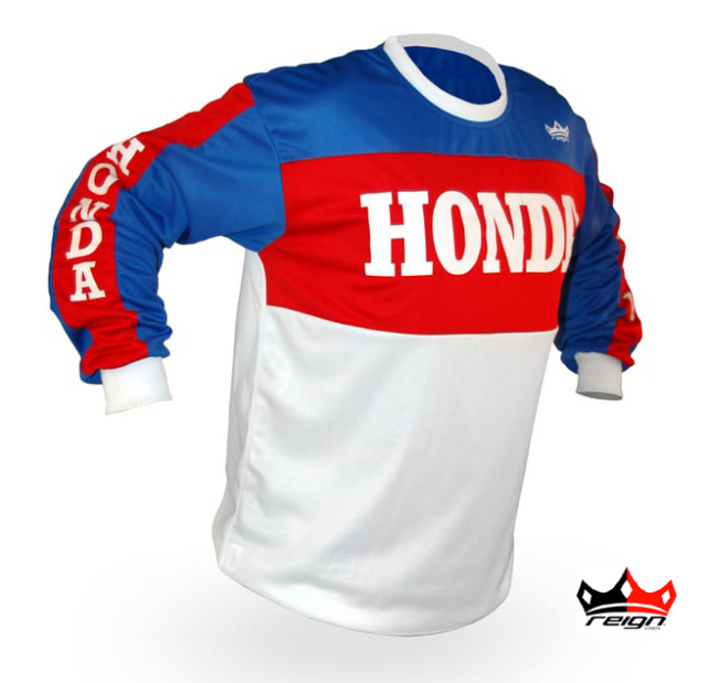 ホンダ - USA製 HONDA トリコロールカラー ビッグプリント ジャージ素材ロンTの通販 by ☆HIRO☆ 古着売ります(^_^)｜ホンダ ならラクマ